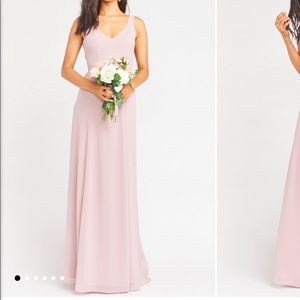 NWT SMYM Jenn Maxi Dress in Neutral Mauve Chiffon